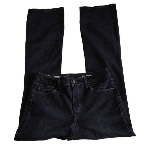 Laurie Felt Size ST(Small Tall) Silky Bootcut Dark Wash Blue Jeans - Picture 4 of 12